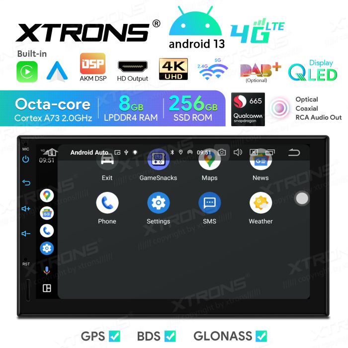 AUTORADIO ANDROID 13 TABLET STEREO AUTO 2DIN 8CORE 8GB 256GB NAVI XTRONS TIQ722P - immagine 4