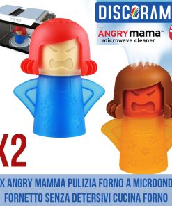 2X ANGRY MAMMA PULIZIA FORNO A MICROONDE FORNETTO SENZA DETERSIVI CUCINA FORNO