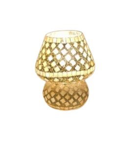 Lampada da tavolo in vetro mosaicata Light Blue Daisy – India World