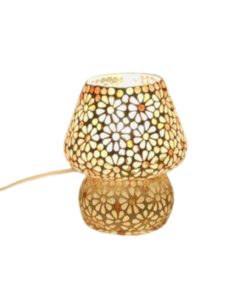 Lampada da tavolo in vetro mosaicata Yellow Daisy – India World