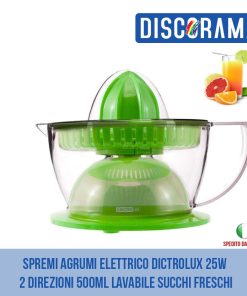 SPREMI AGRUMI ELETTRICO DICTROLUX 25W 2 DIREZIONI 500ML LAVABILE SUCCHI FRESCHI