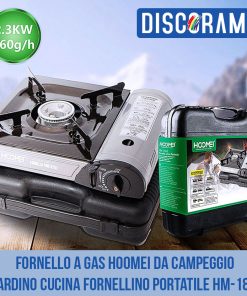 FORNELLO A GAS HOOMEI DA CAMPEGGIO GIARDINO CUCINA FORNELLINO PORTATILE HM-1842