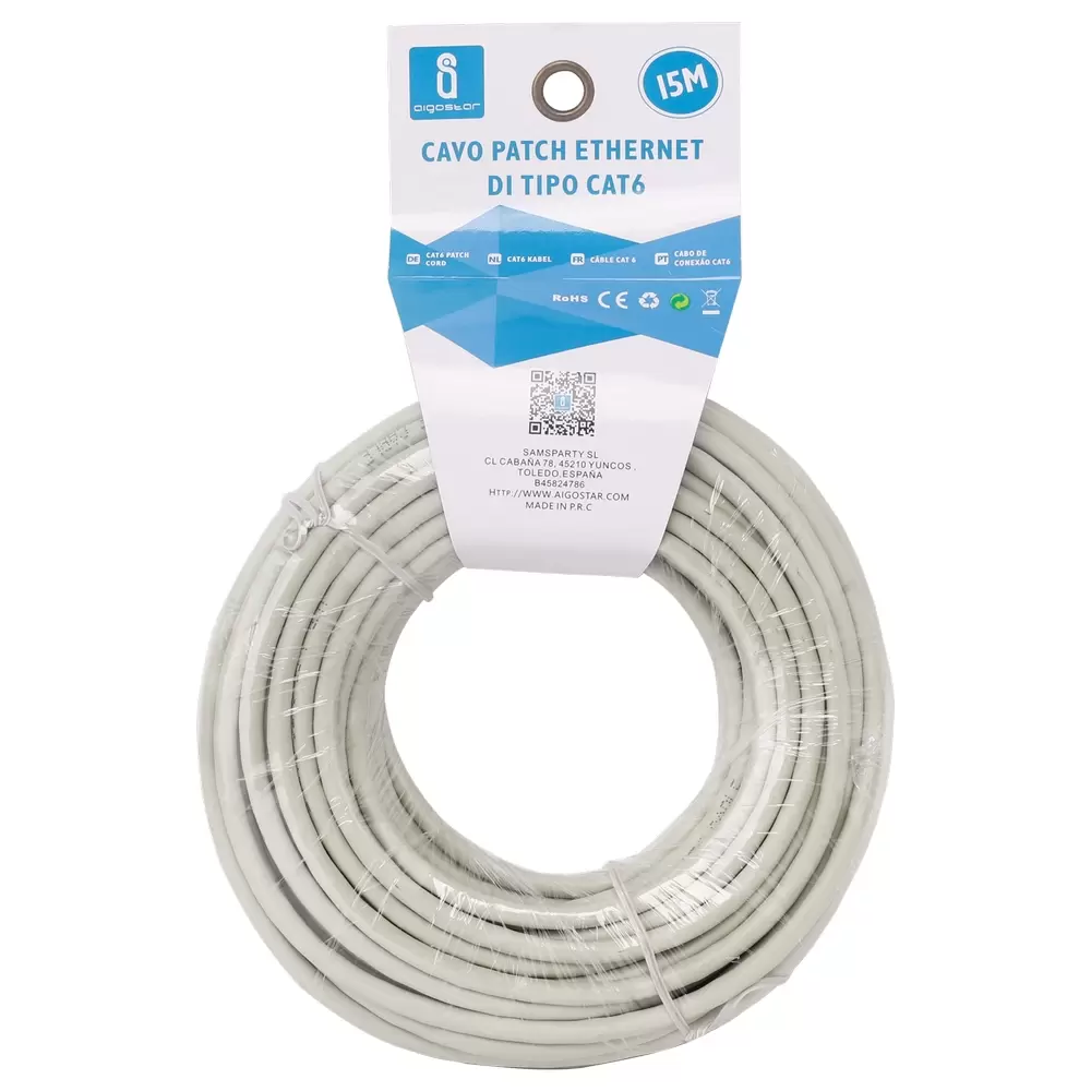 Cavo Ethernet rete LAN Cat6 RJ45 15m grigio Aigostar - immagine 2