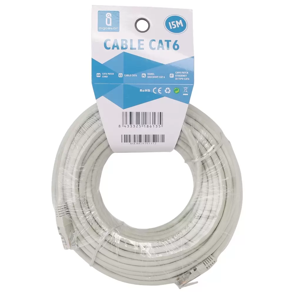 Cavo Ethernet rete LAN Cat6 RJ45 15m grigio Aigostar - immagine 3