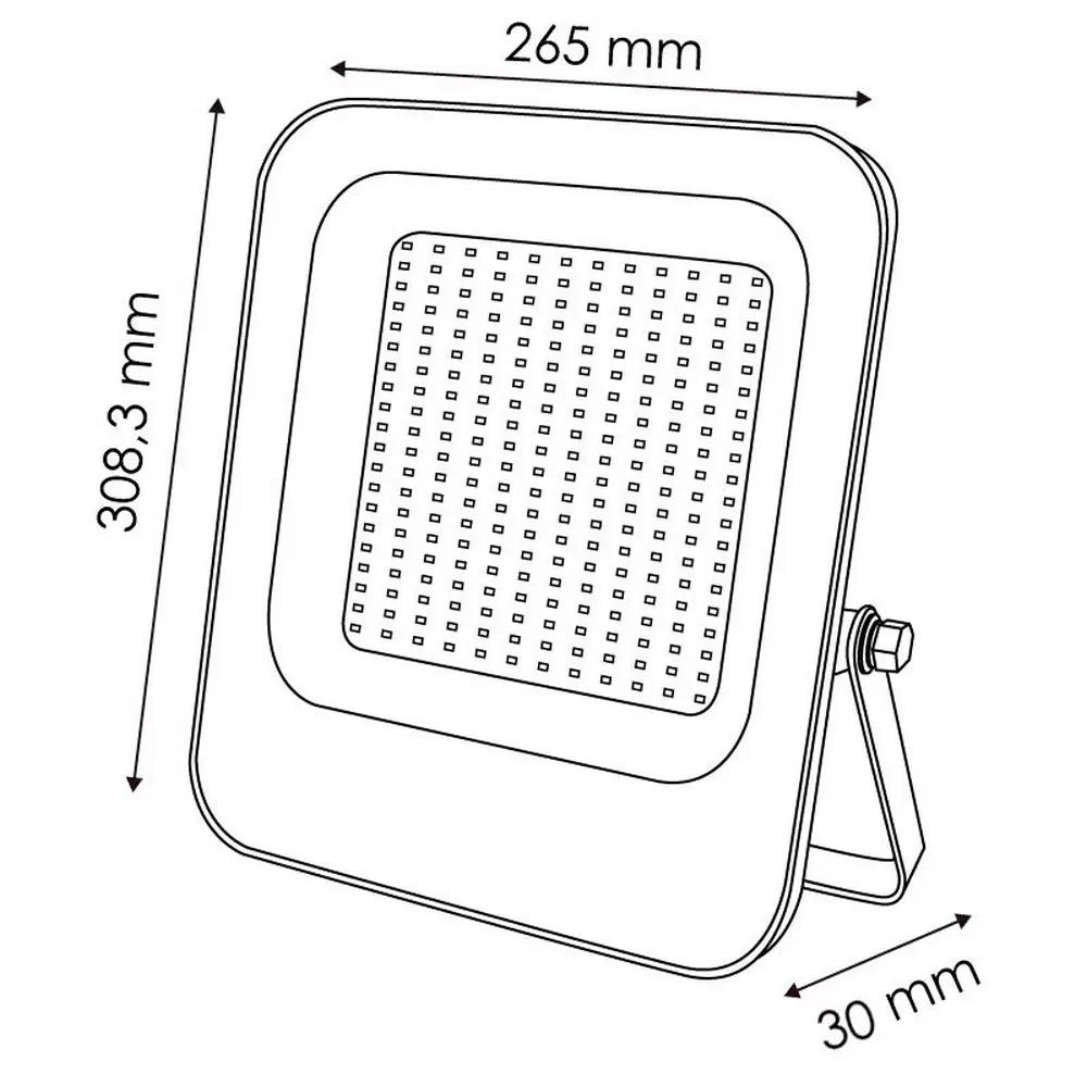 Faro proiettore Led Napoli 200W Nero da esterno IP65 Bianco neutro 4000K M LEDME - immagine 2
