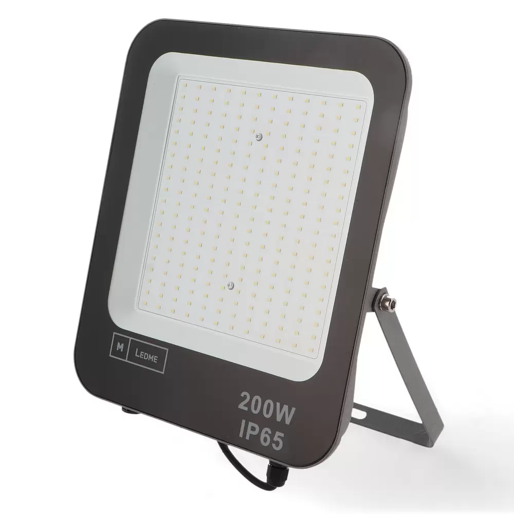 Faro proiettore Led Napoli 200W Nero da esterno IP65 Bianco neutro 4000K M LEDME