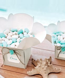 Set di 10 Scatoline Portaconfetti Color Tortora – Bomboniera Battesimo Comunione Matrimonio