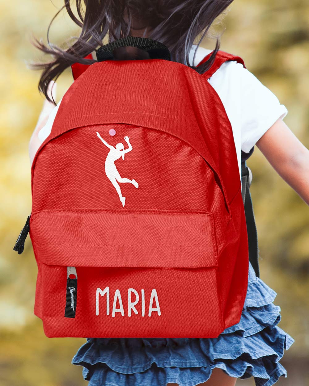 Zainetto per Scuola e Asilo Personalizzato con Nome a Tema Sport Pallavolo – Idea Zaino Scuola per Bambina, Back to School